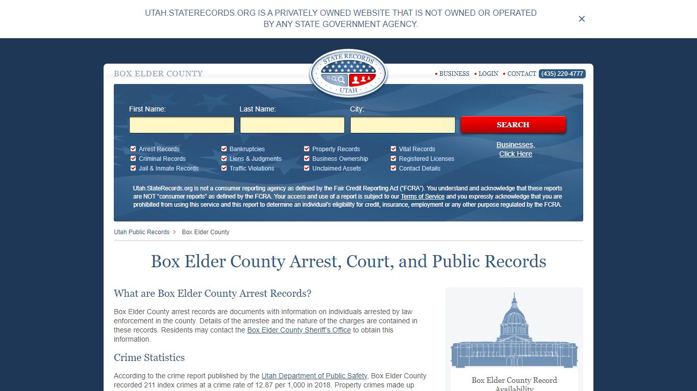 Box Elder County Arrest, Court, and Public Records