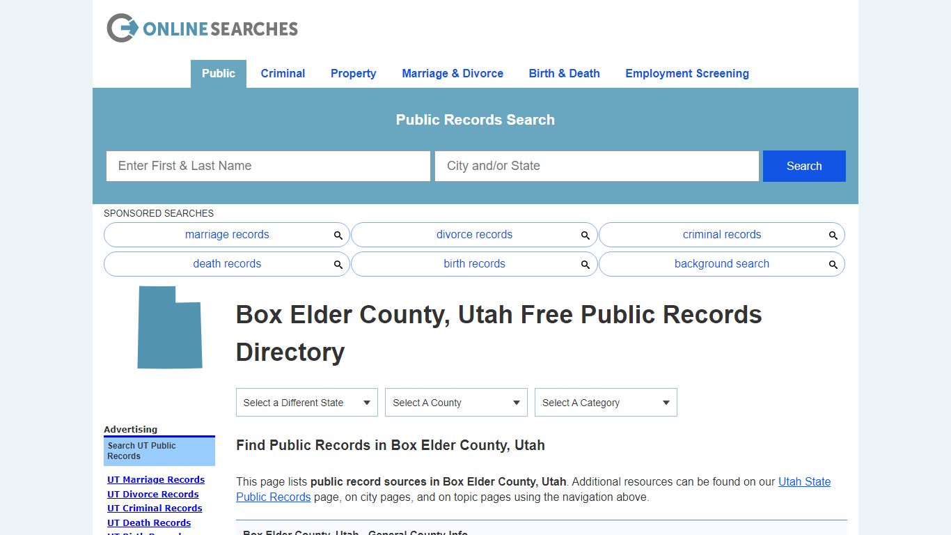 Box Elder County, Utah Public Records Directory