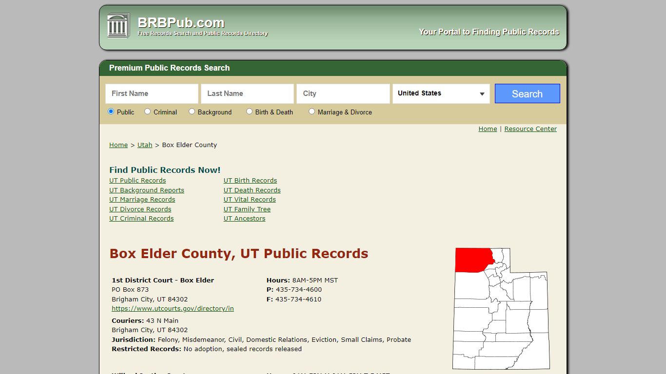 Box Elder County Public Records | Search Utah Government Databases