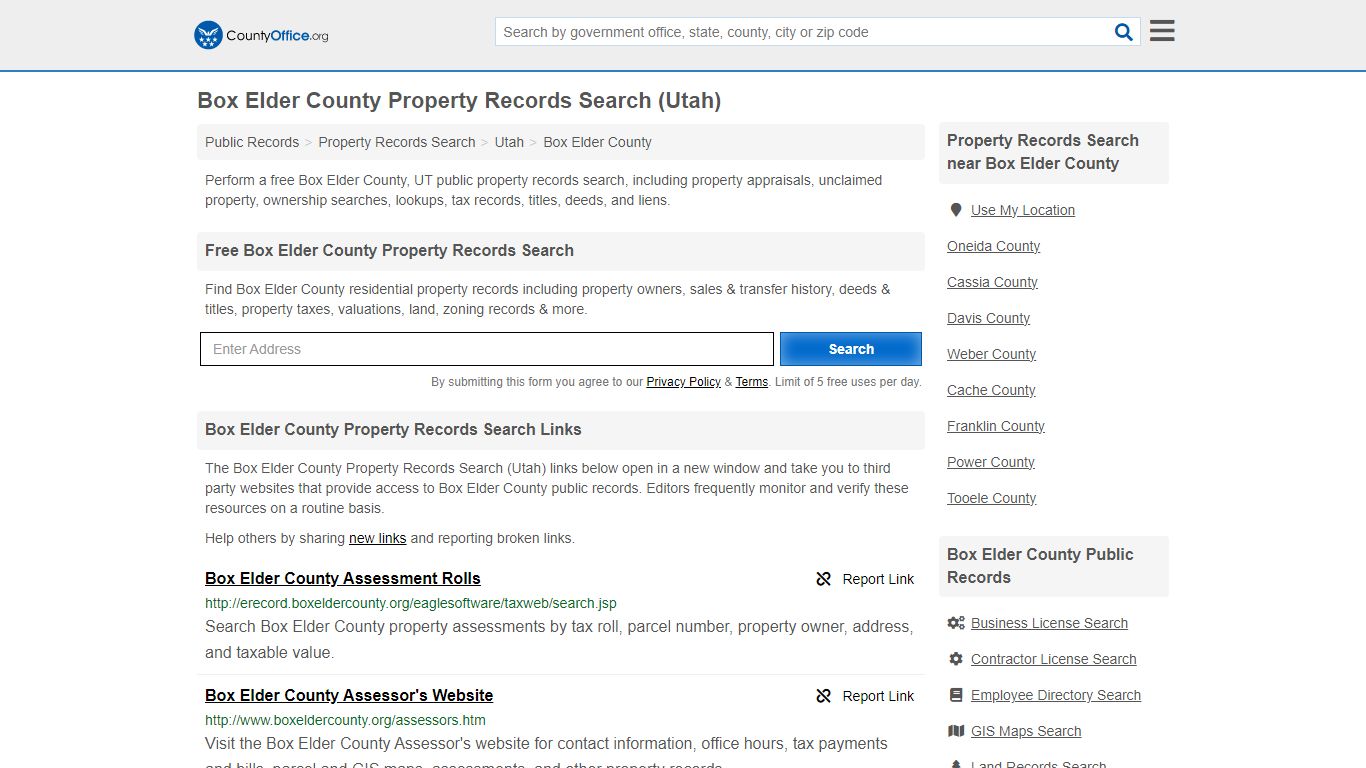 Box Elder County Property Records Search (Utah) - County Office