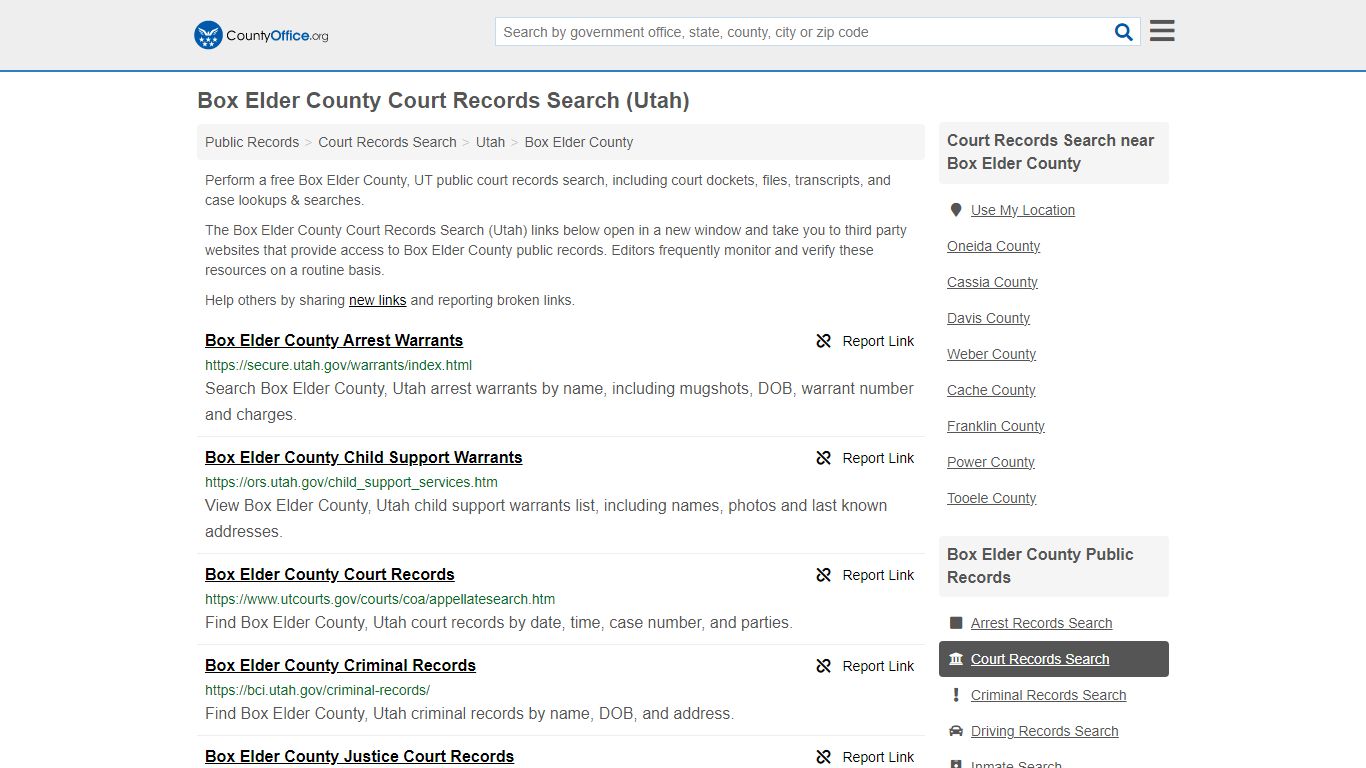 Box Elder County Court Records Search (Utah) - County Office